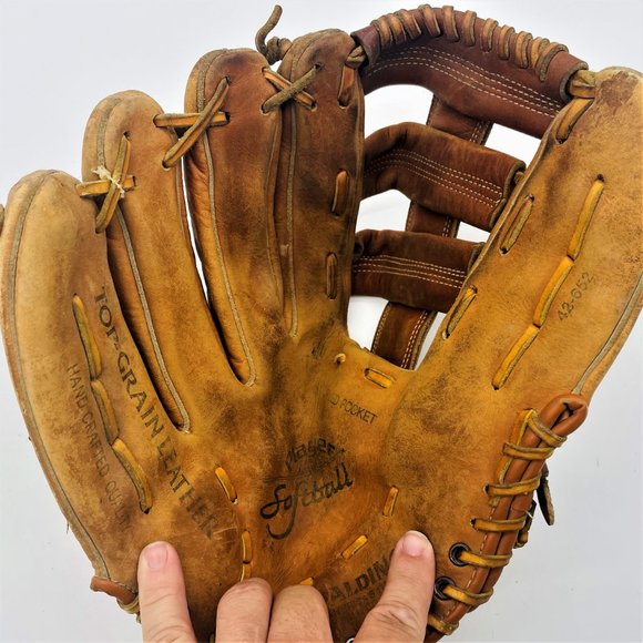 Spalding Brown Top Grain Leather Deep Pocket LHT Baseball Softball Mitt Glove - Picture 3 of 6